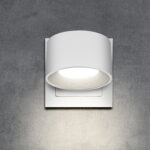 Wandleuchte_Akku_rund_weiß_System_M_frontal_licht_an